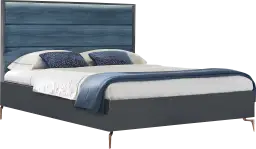 目指せおしゃれ女子room様　ブルーs Esmedira 5 Pc Blue Colors Queen Bedroom Set With 3 Pc Queen Panel