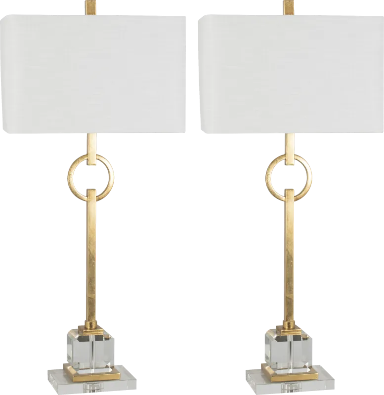 Kyra Club Gold Table Lamps, Set of 2