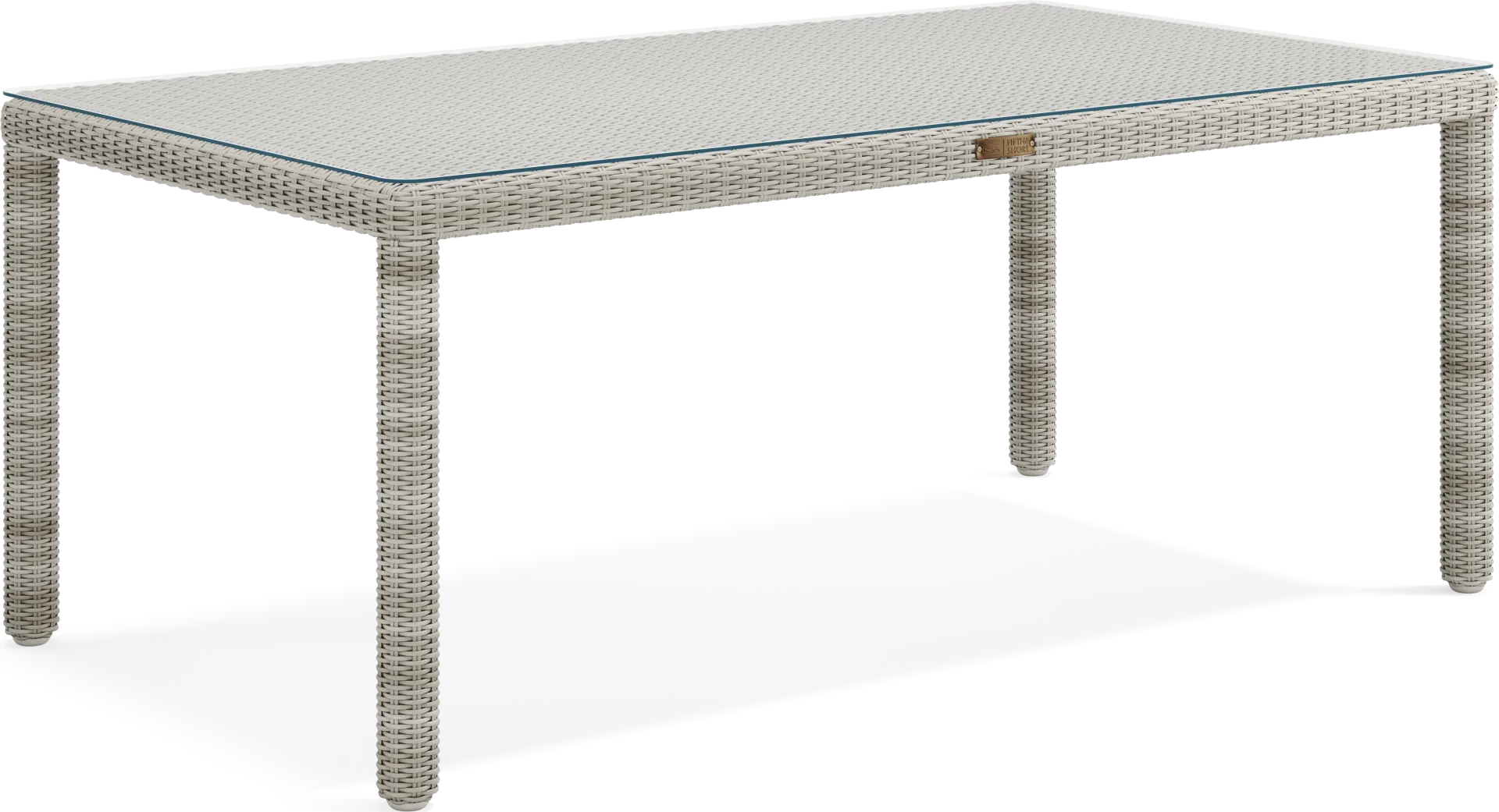 Patmos Gray Wicker Rectangle Outdoor Dining Table - Image 2