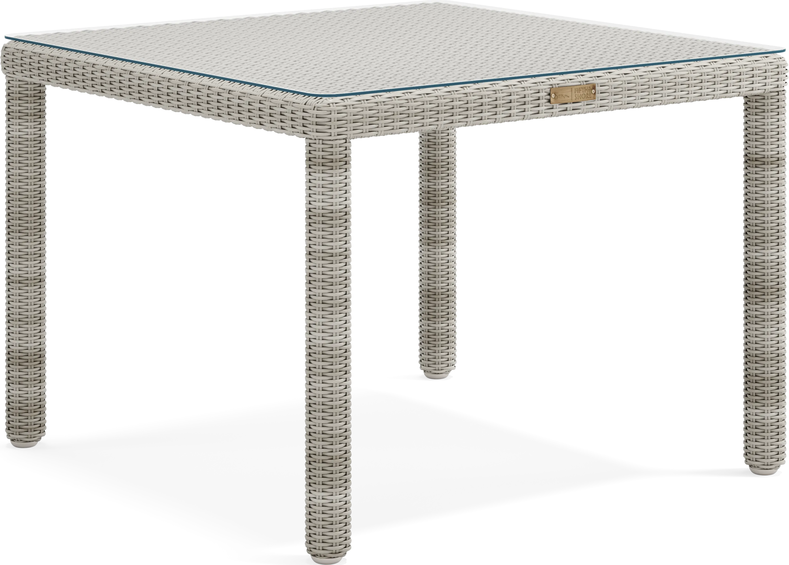 Patmos Gray Wicker Square Outdoor Dining Table - Thumbnail - Image 1