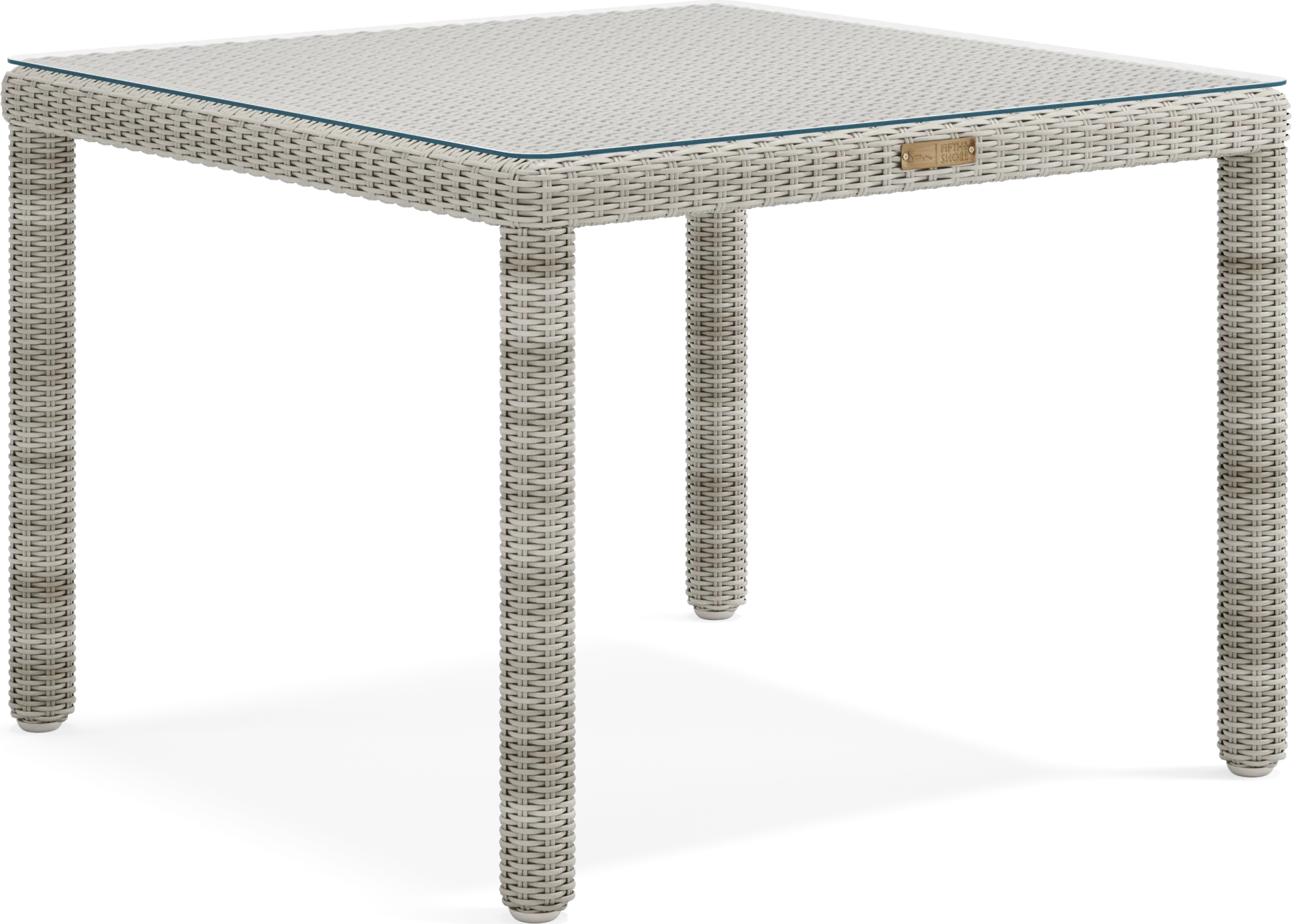 Patmos Gray Wicker Square Outdoor Dining Table - Image 1