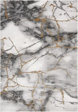Cracked Marble Gray 5'3 x 7'6 Rug