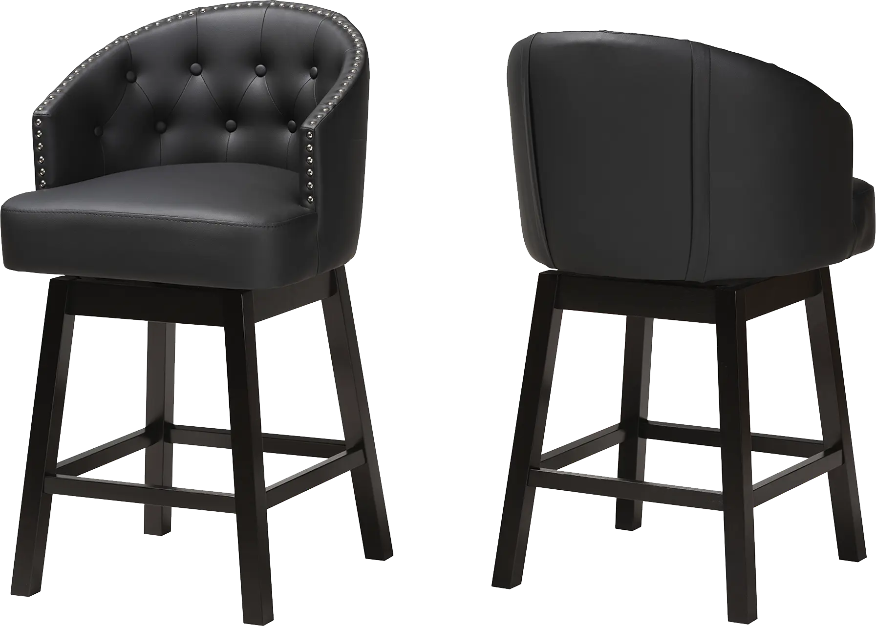 Armourdale Black Swivel Counter Stool, Set of 2