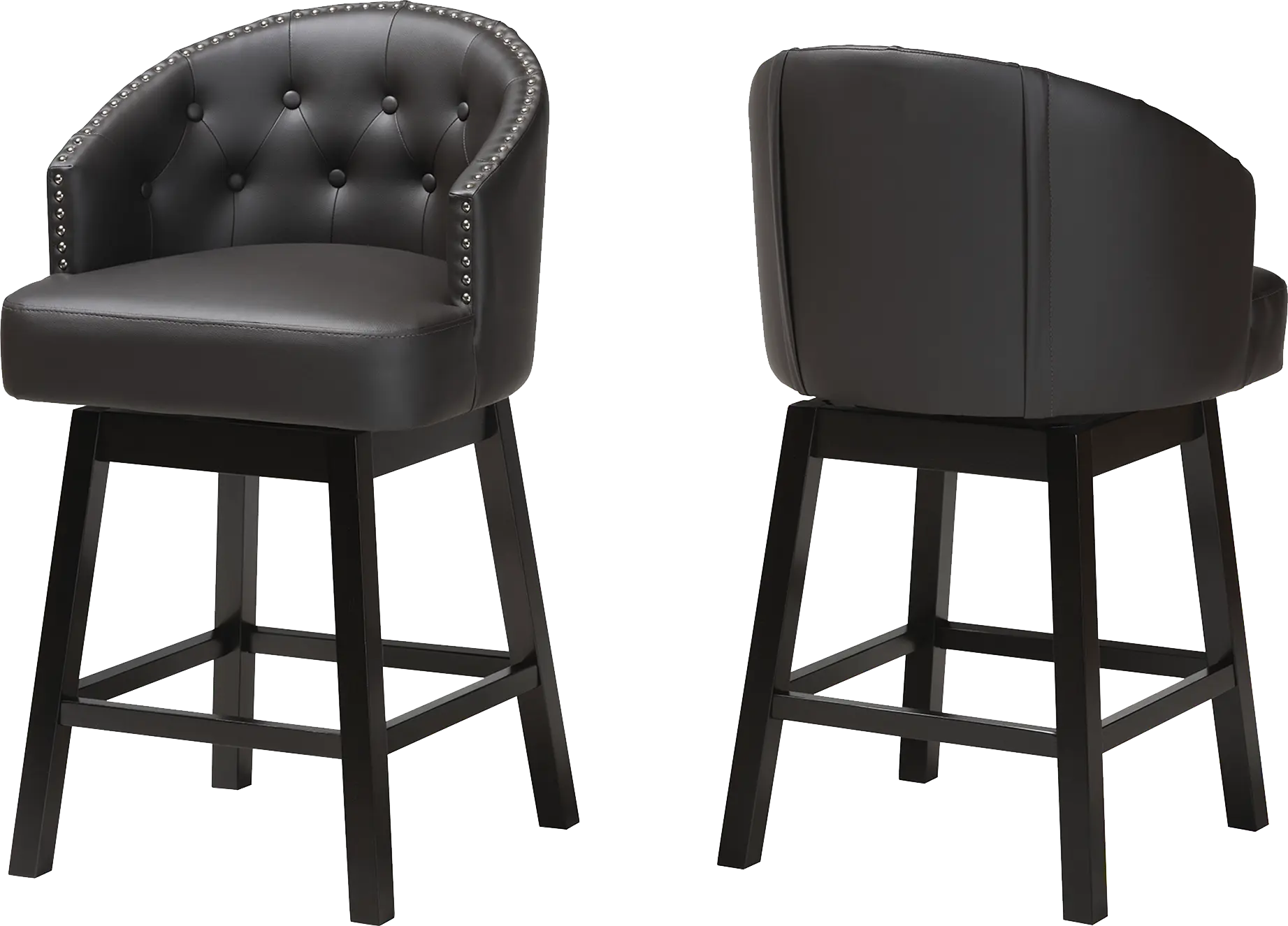 Armourdale Dark Brown Swivel Counter Stool, Set of 2