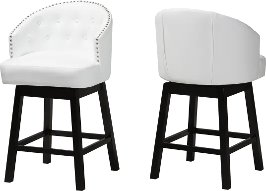 Armourdale White Swivel Counter Stool, Set of 2