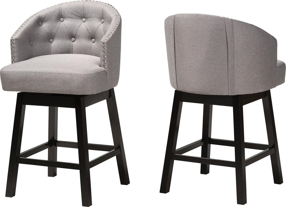 Armourdale Gray Swivel Counter Stool, Set of 2
