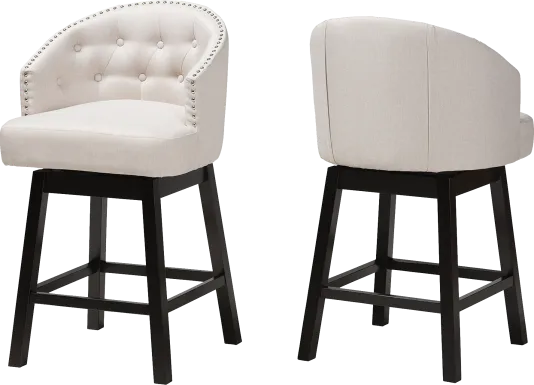 Armourdale Beige Swivel Counter Stool, Set of 2