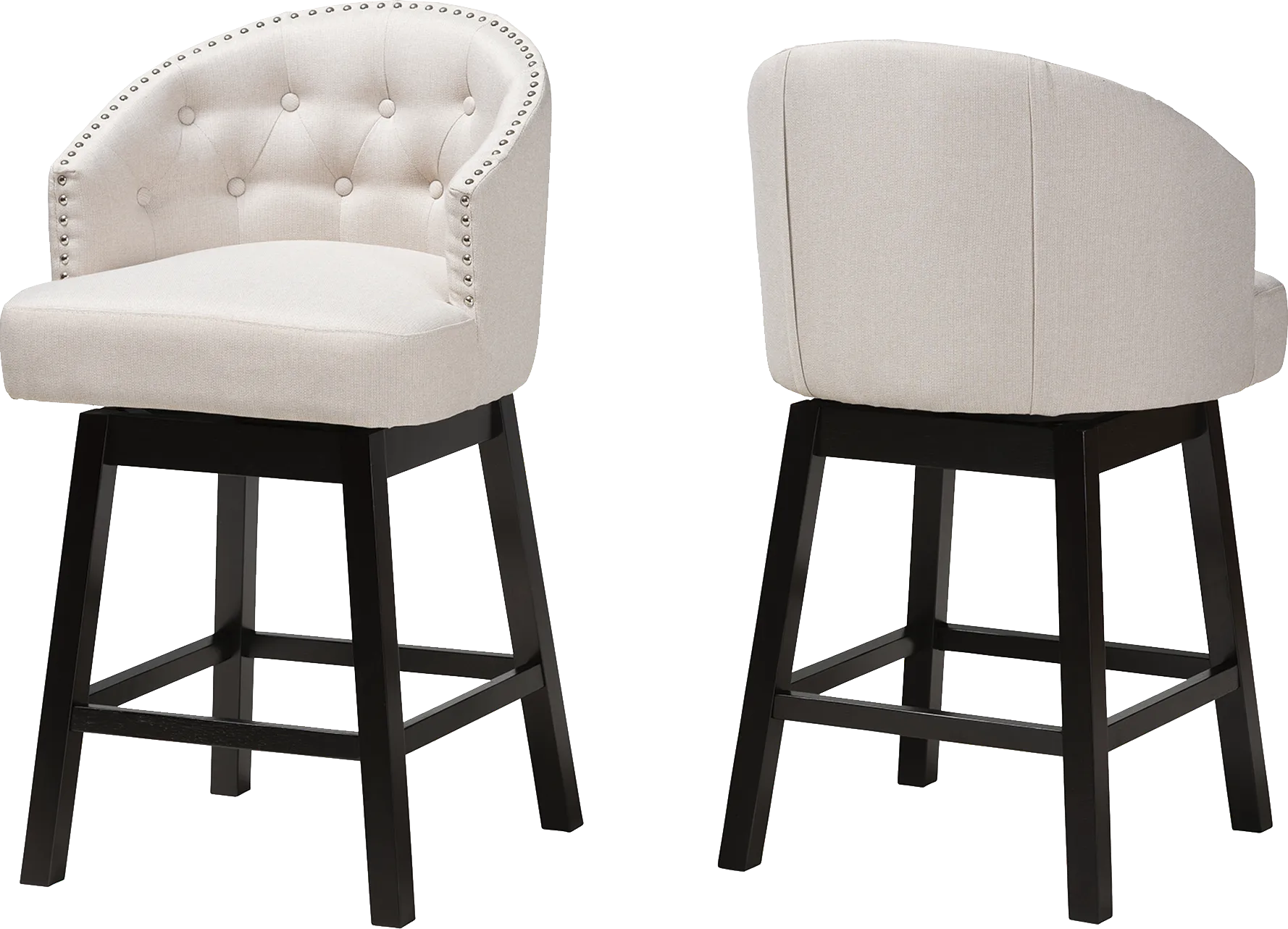 Armourdale Beige Swivel Counter Stool, Set of 2 - Image 1
