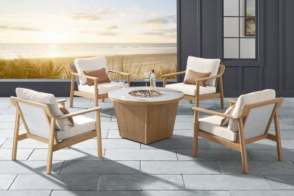 Logen Natural Round Outdoor Fire Pit