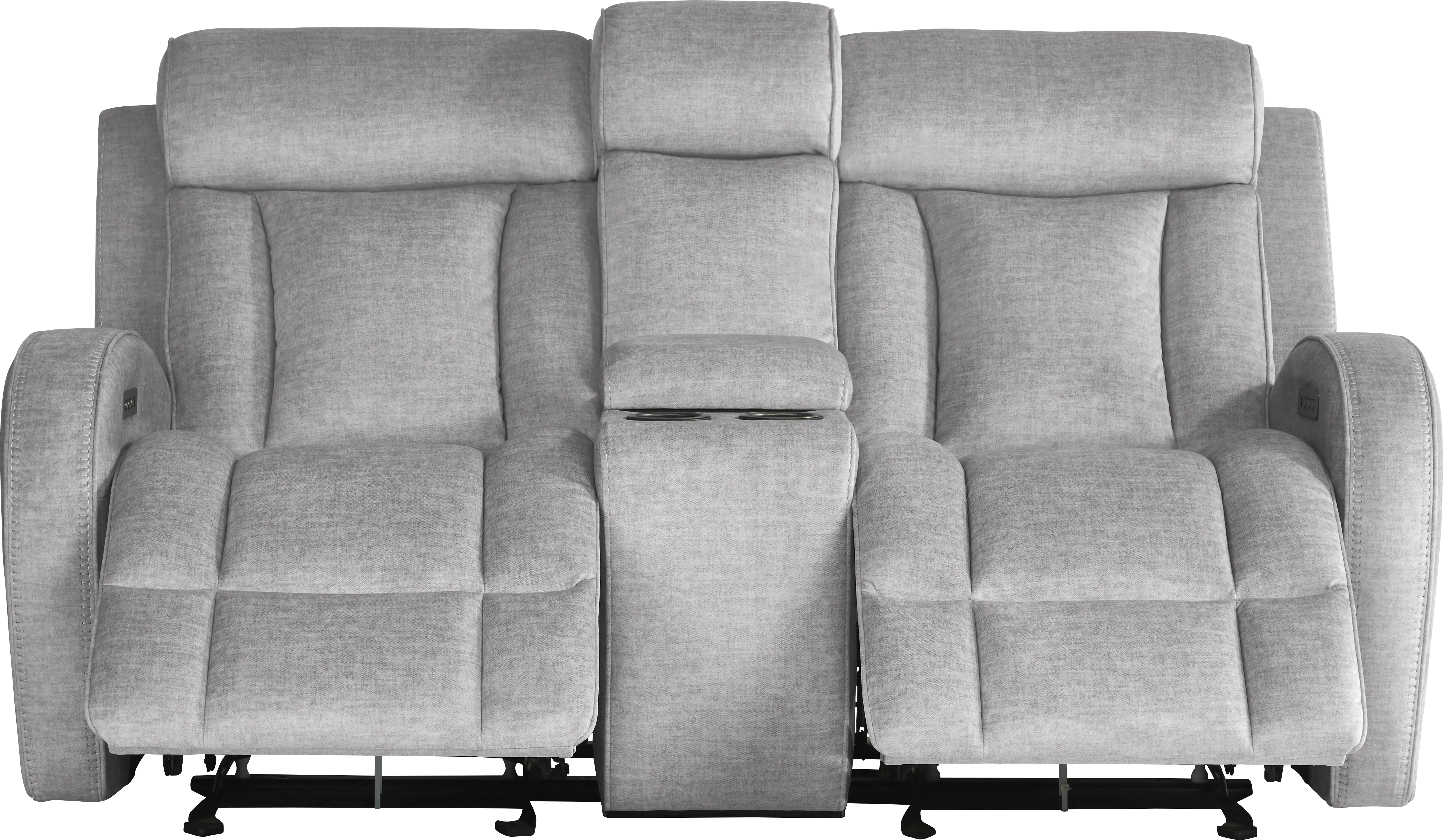 Copperfield Gray Dual Power Reclining Console Loveseat - Thumbnail - Image 1