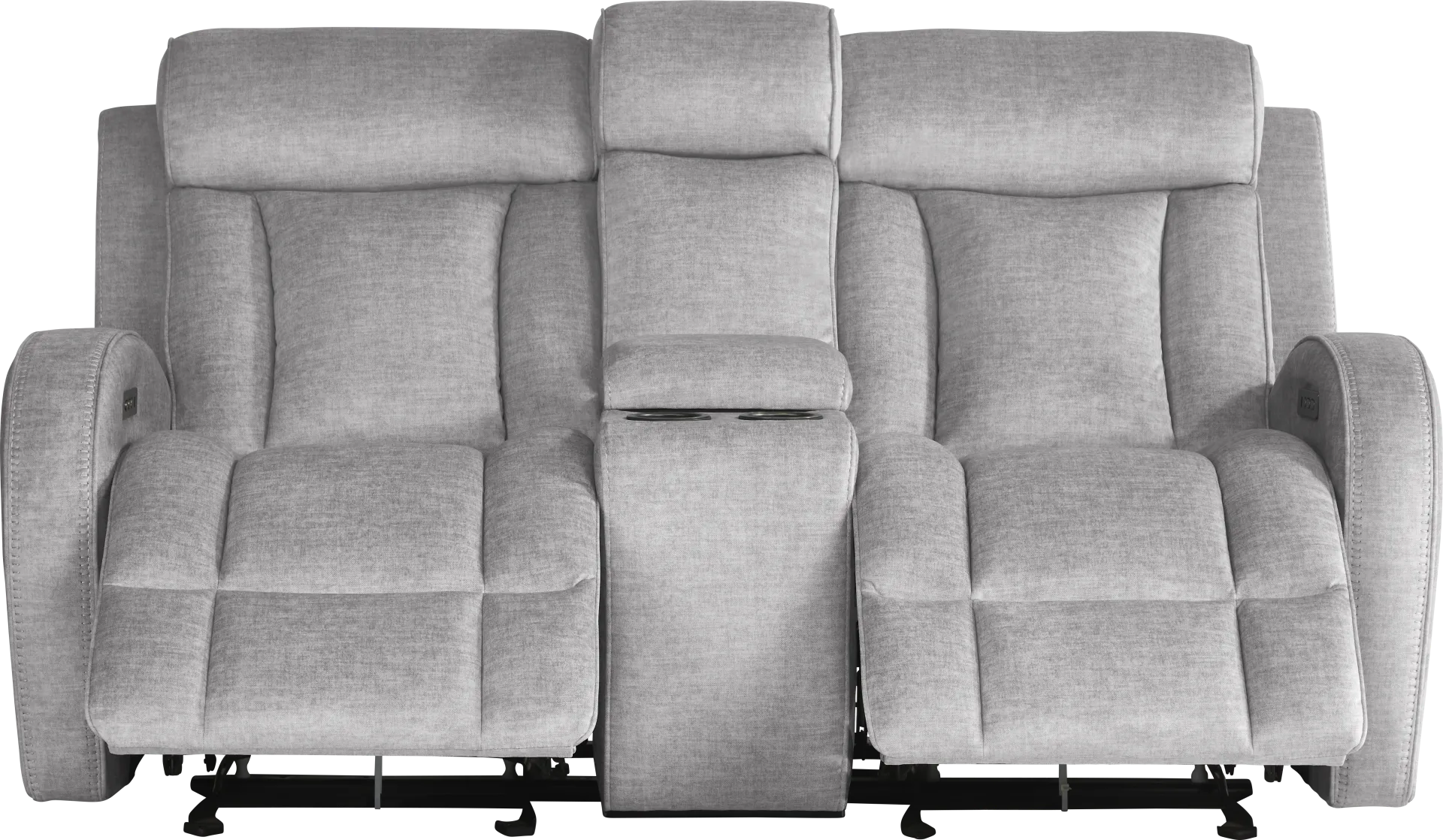 Copperfield Gray Dual Power Reclining Console Loveseat - Image 1