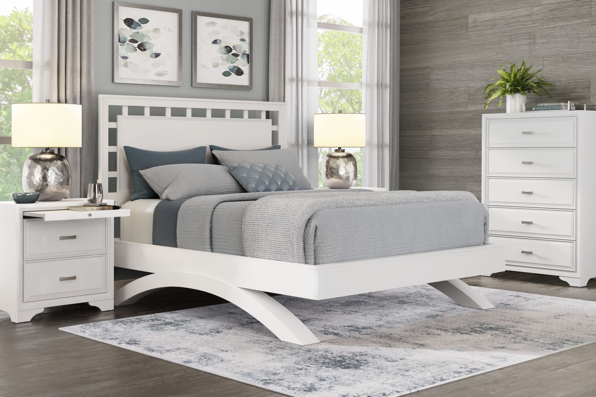 Belcourt White 5 Pc Queen Bedroom - Image 1