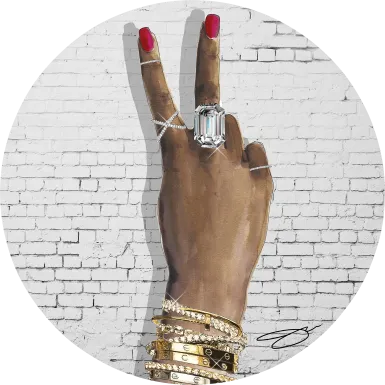 Kids Sparkling Peace Gray Glass Wall Art