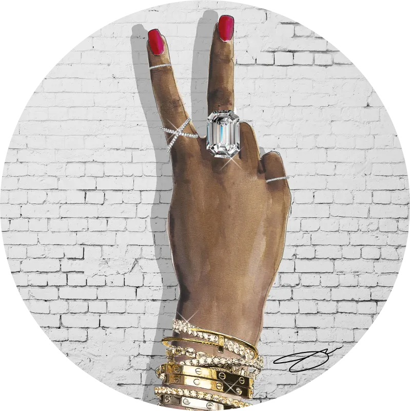 Kids Sparkling Peace Gray Glass Wall Art