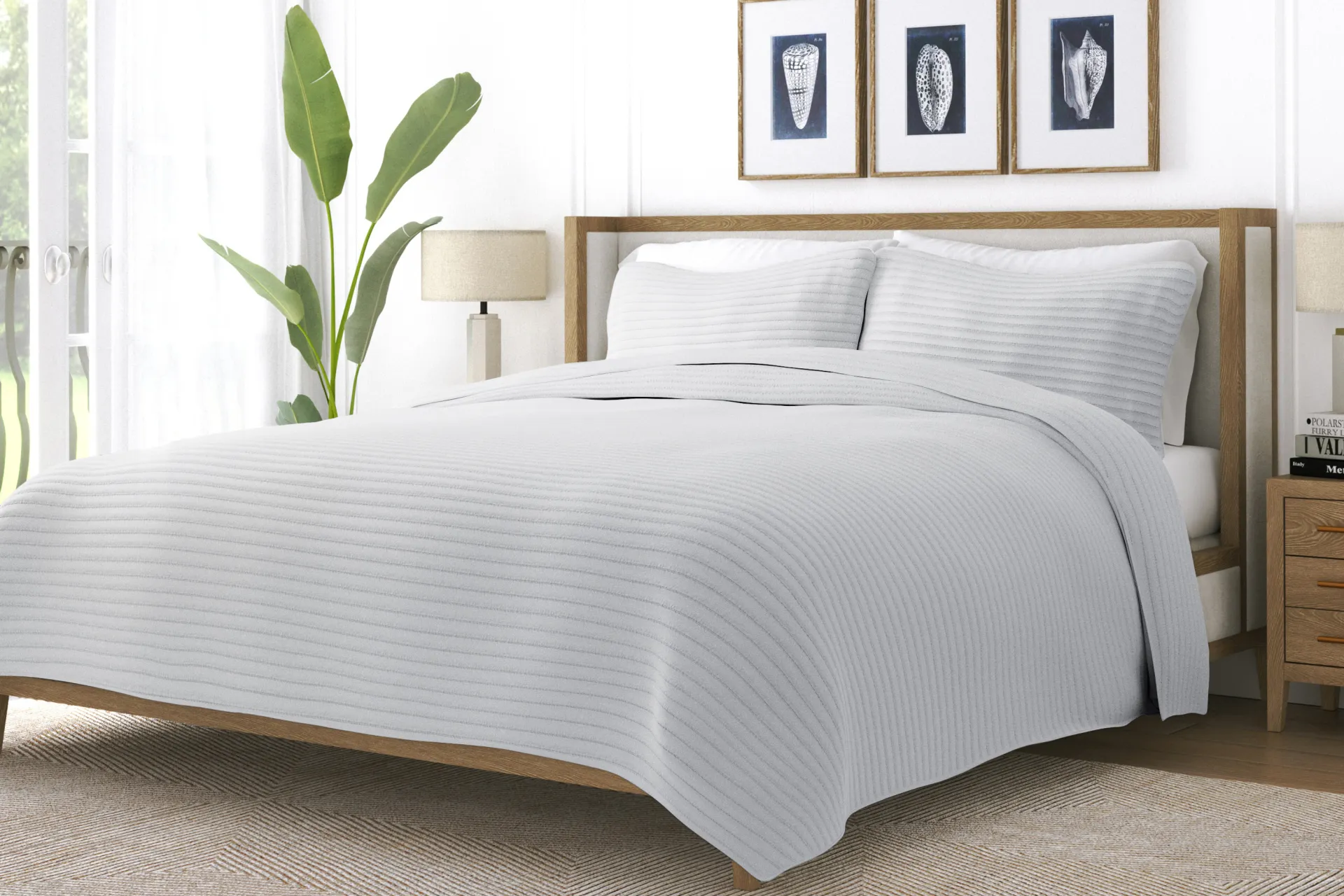 Honeybell Gray 2 Pc Twin Quilt Set - Image 2