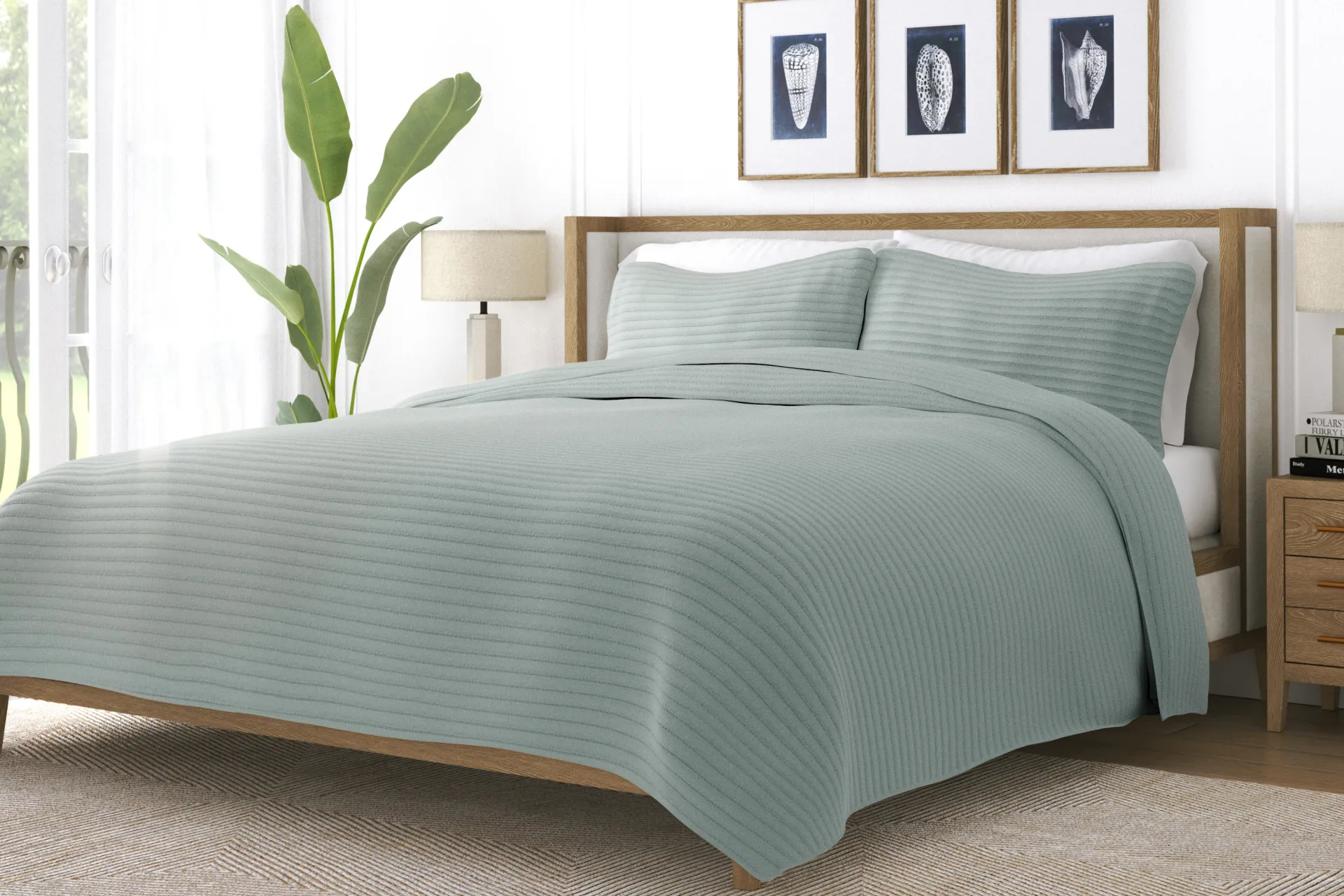 Honeybell Green 3 Pc King Quilt Set - Image 2