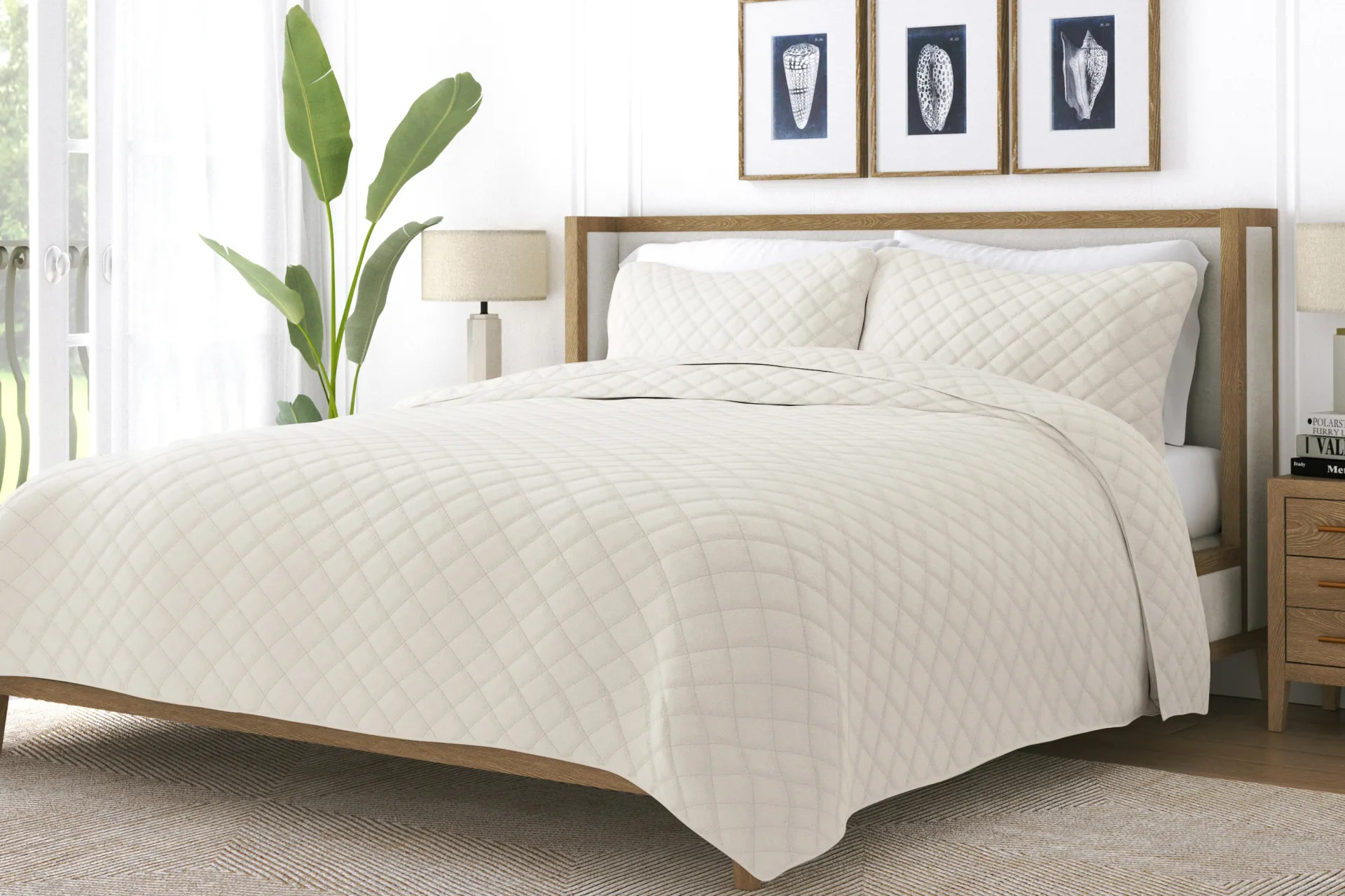 Lulldale Natural 3 Pc King Quilt Set - Image 2