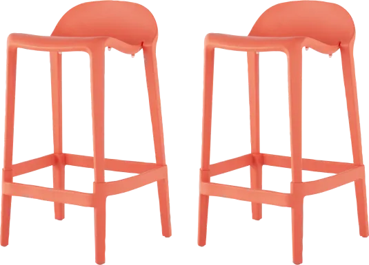 Outdoor Lulia Salmon Counter Stool, Set of 2