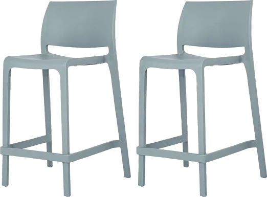 Outdoor Cayetana Blue Counter Stool, Set of 2