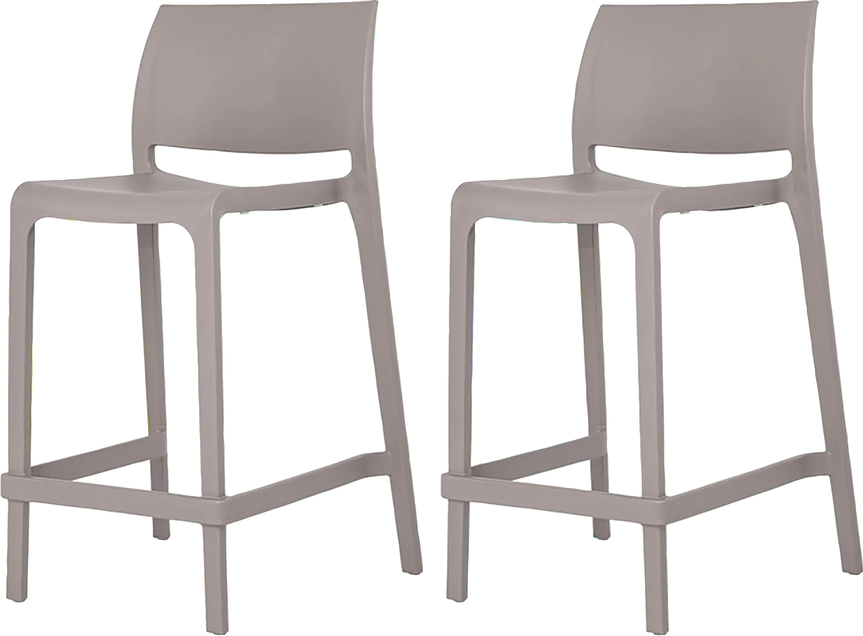 Outdoor Cayetana Taupe Counter Stool, Set of 2 - Thumbnail - Image 1