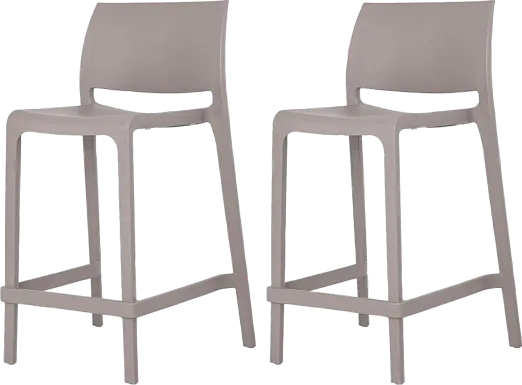 Outdoor Cayetana Taupe Counter Stool, Set of 2