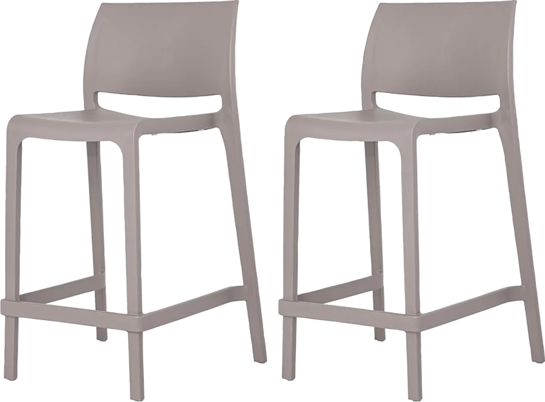 Outdoor Cayetana Taupe Counter Stool, Set of 2
