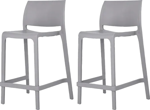 Outdoor Cayetana Gray Counter Stool, Set of 2