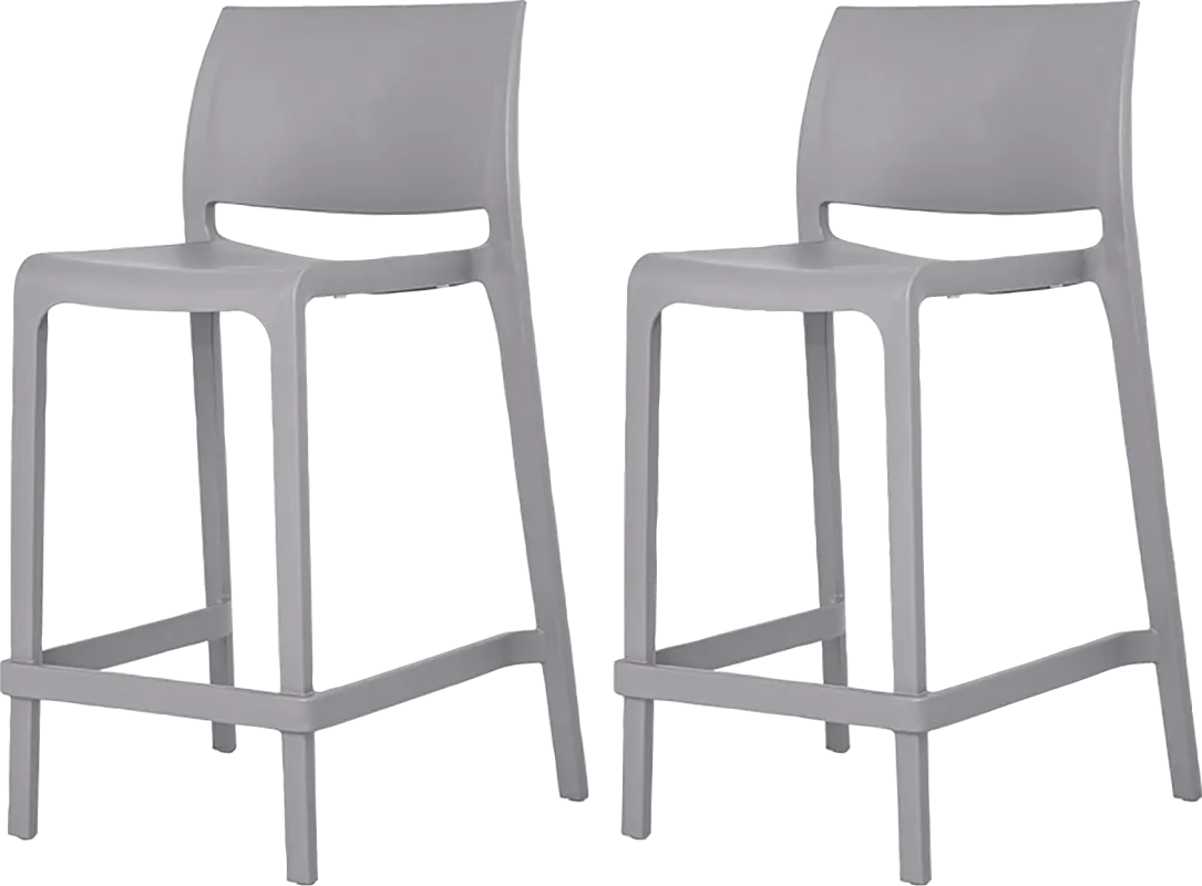 Outdoor Cayetana Gray Counter Stool, Set of 2