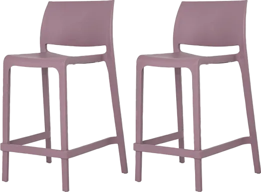 Outdoor Cayetana Purple Counter Stool, Set of 2