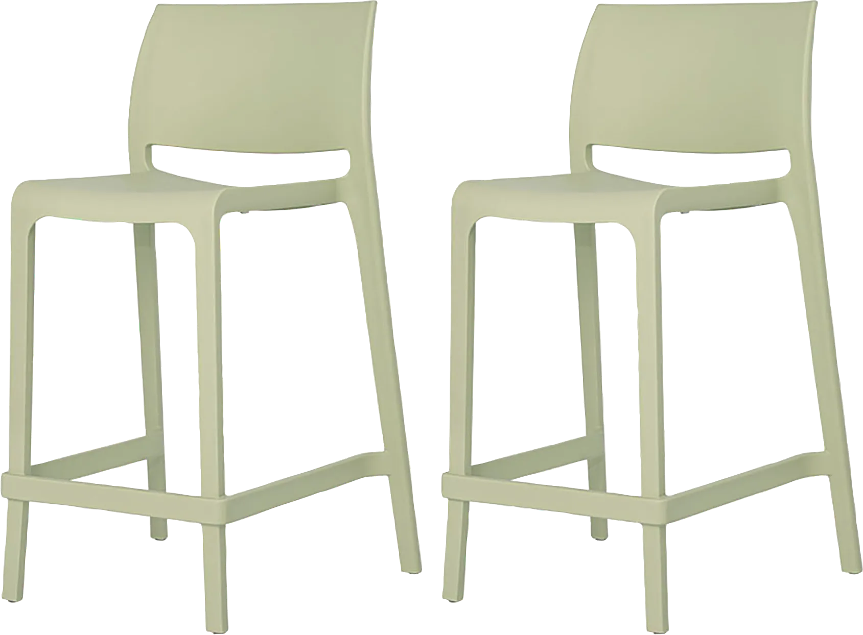 Outdoor Cayetana Green Counter Stool, Set of 2 - Thumbnail - Image 1