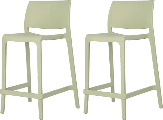 Outdoor Cayetana Green Counter Stool, Set of 2