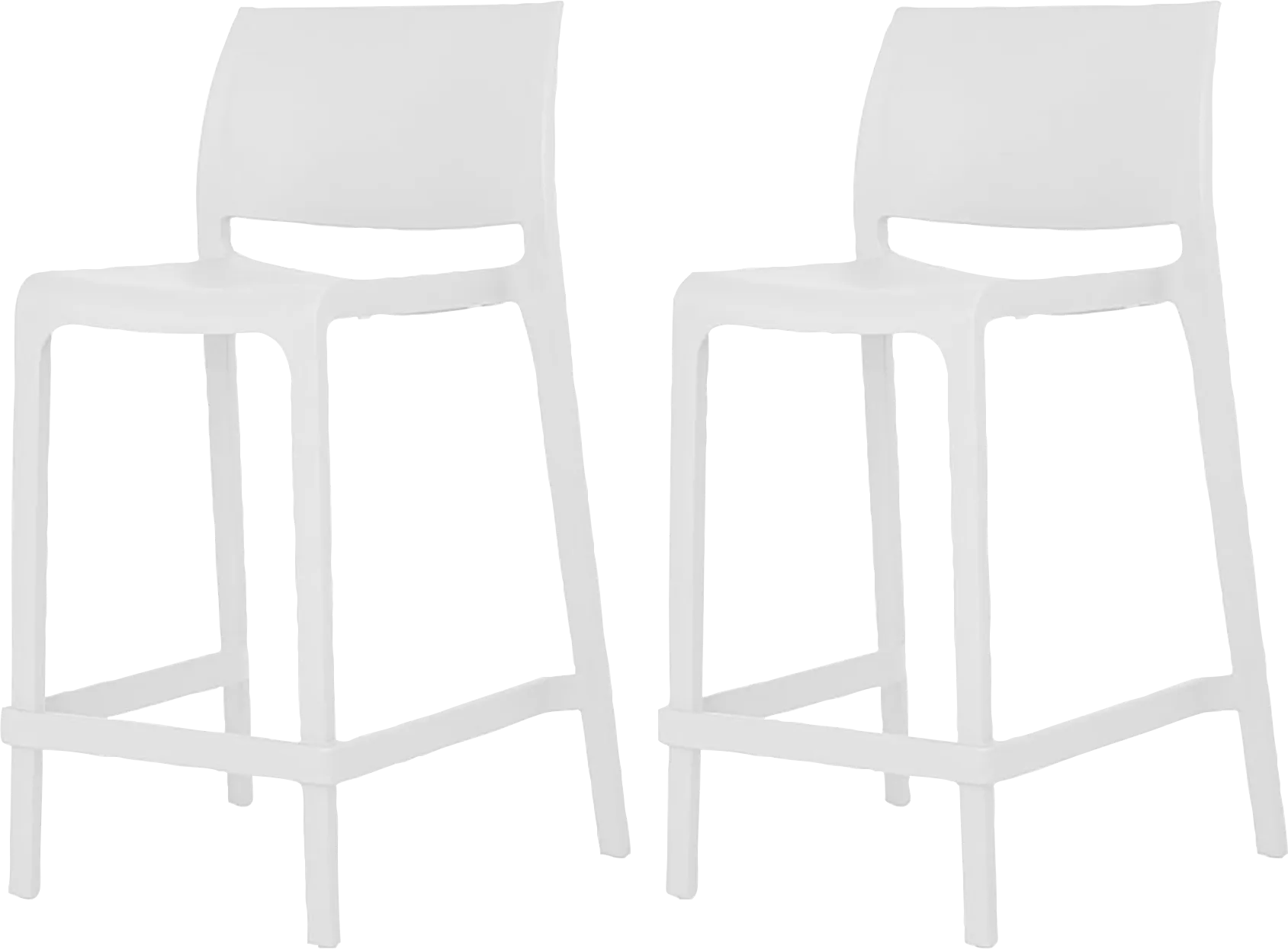Outdoor Cayetana White Counter Stool, Set of 2 - Image 1
