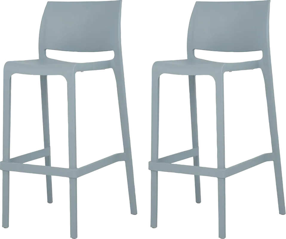 Outdoor Cayetana Blue Barstool, Set of 2