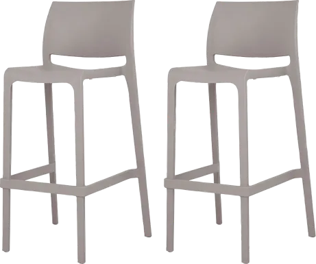 Outdoor Cayetana Taupe Barstool, Set of 2