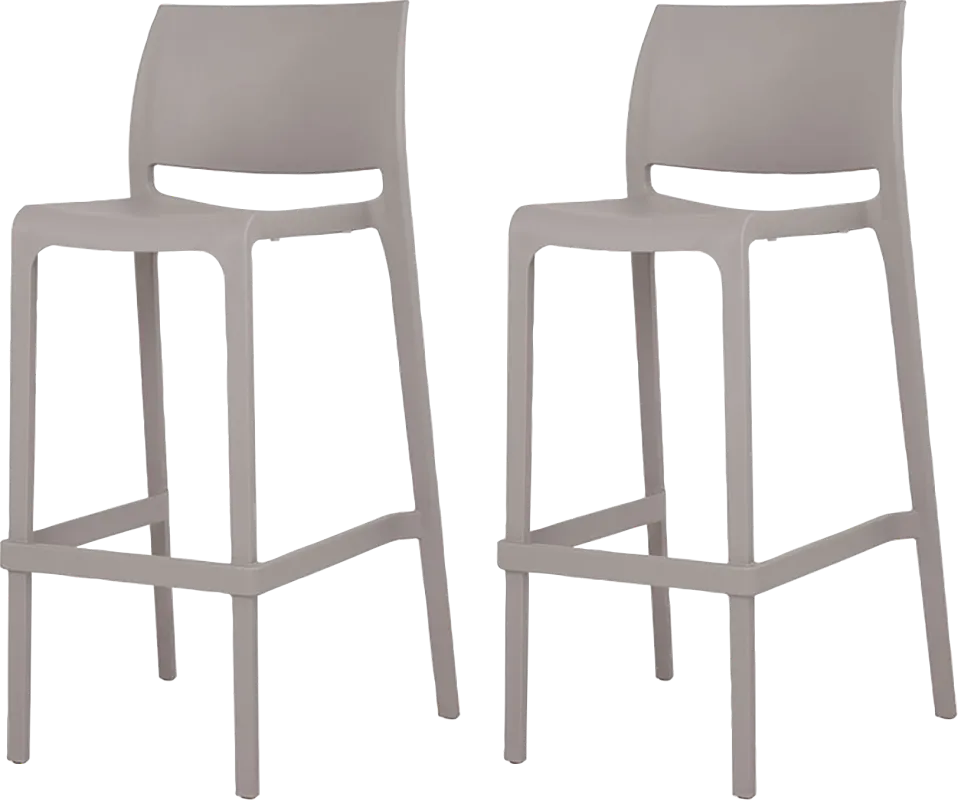 Outdoor Cayetana Taupe Barstool, Set of 2