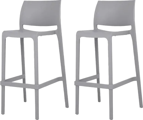 Outdoor Cayetana Gray Barstool, Set of 2