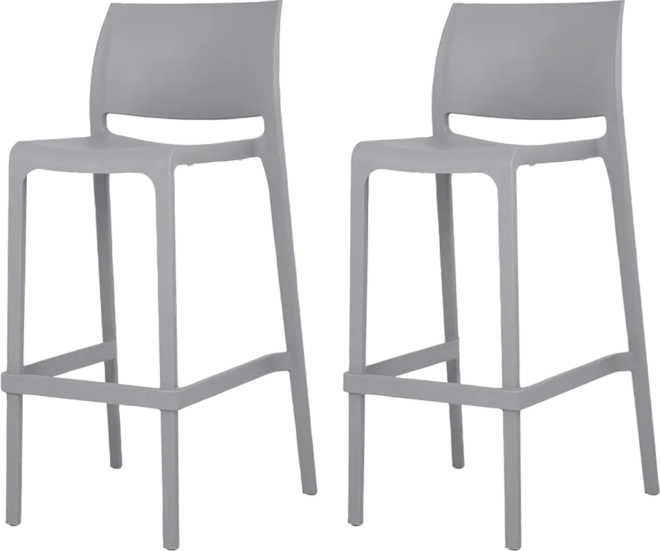 Outdoor Cayetana Gray Barstool, Set of 2