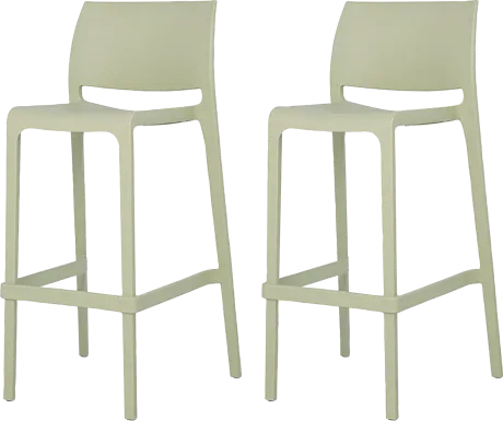 Outdoor Cayetana Green Barstool, Set of 2