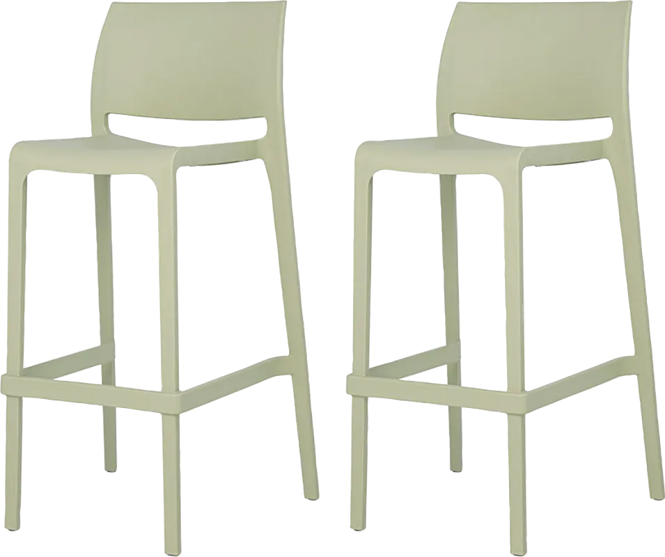 Outdoor Cayetana Green Barstool, Set of 2