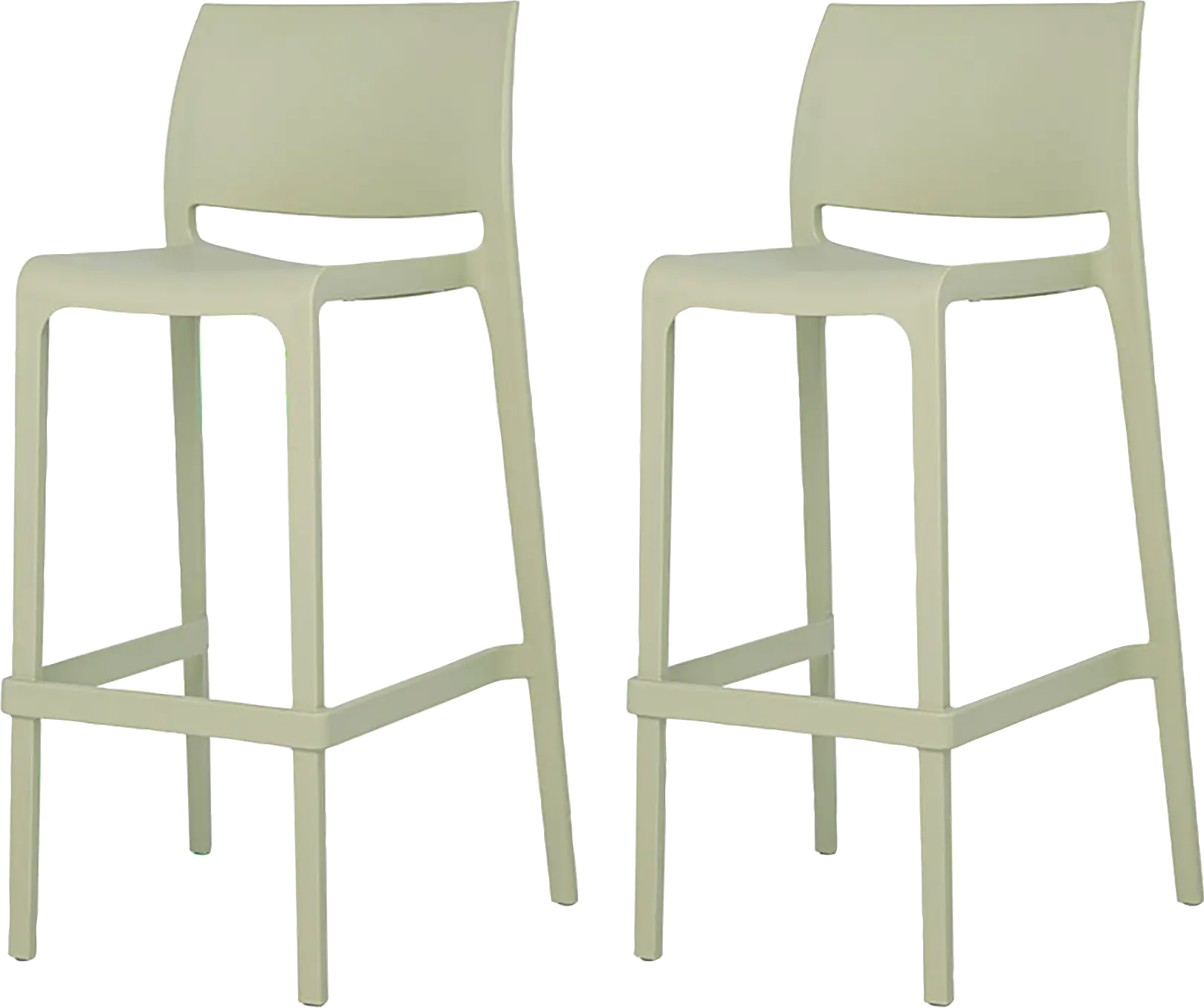 Outdoor Cayetana Green Barstool, Set of 2