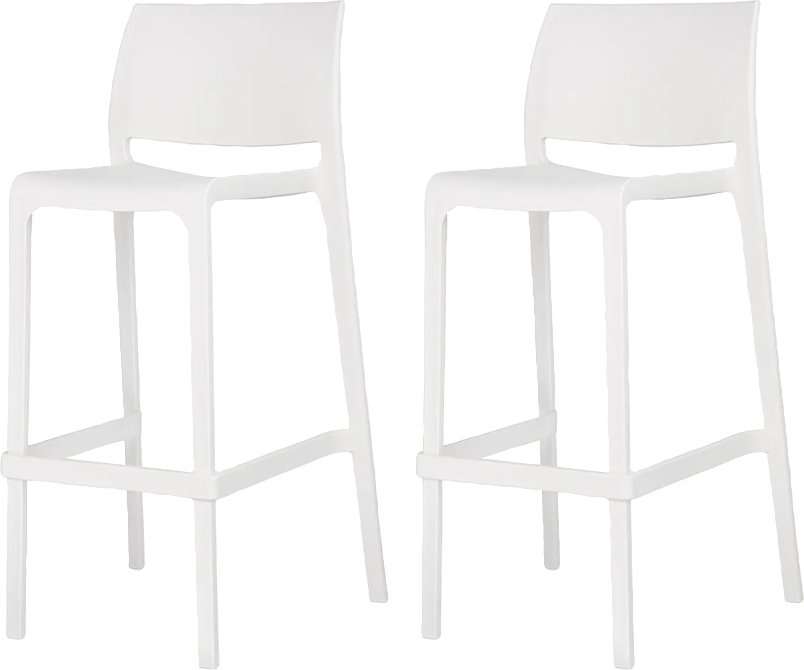 Outdoor Cayetana White Barstool, Set of 2 - Thumbnail - Image 1