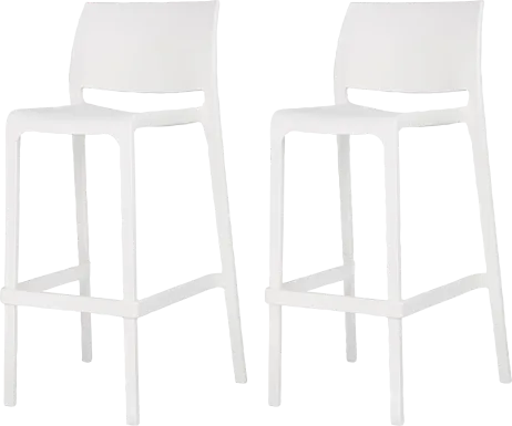 Outdoor Cayetana White Barstool, Set of 2