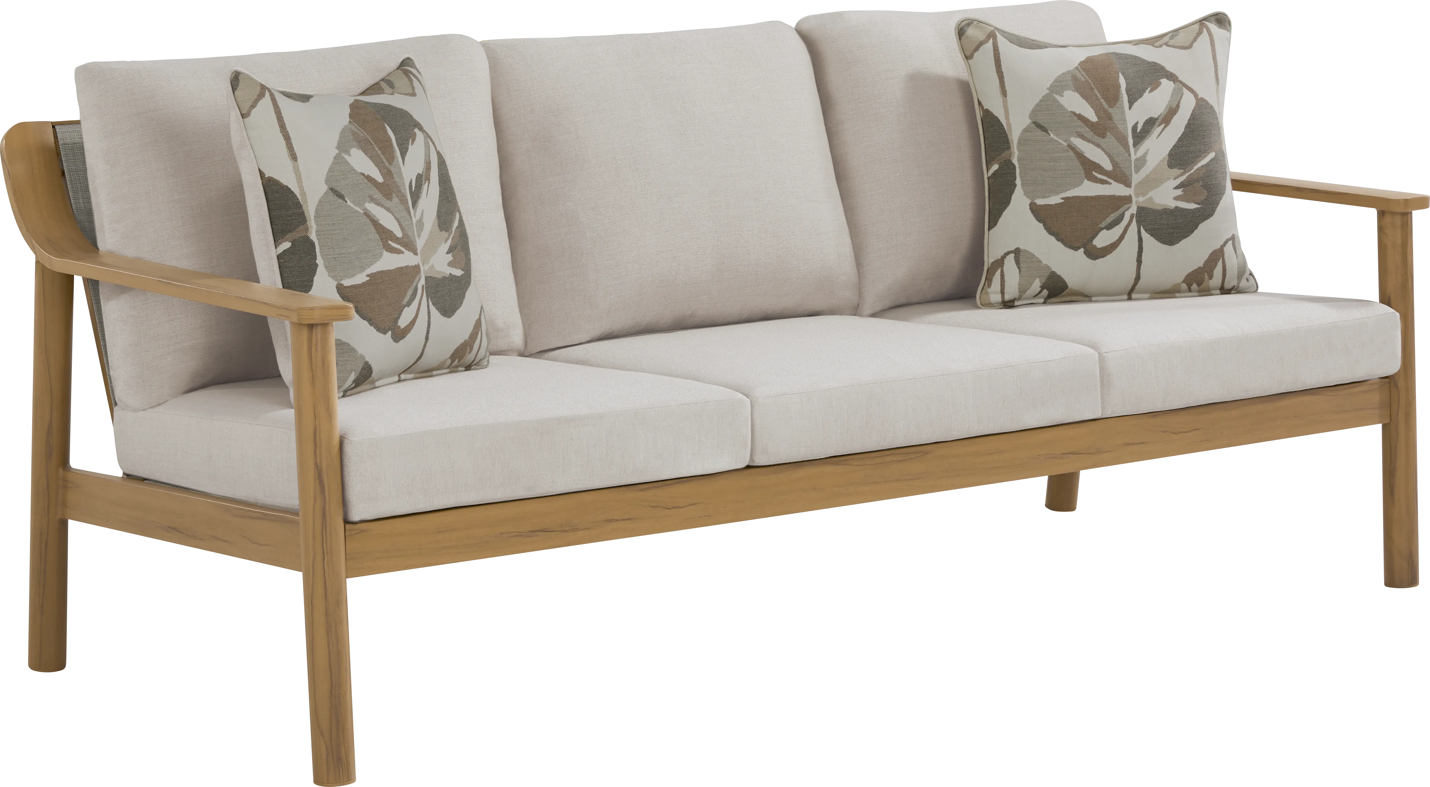 Logen Natural 3 Pc Outdoor Seating Set with Beige Cushions - Thumbnail - Image 2