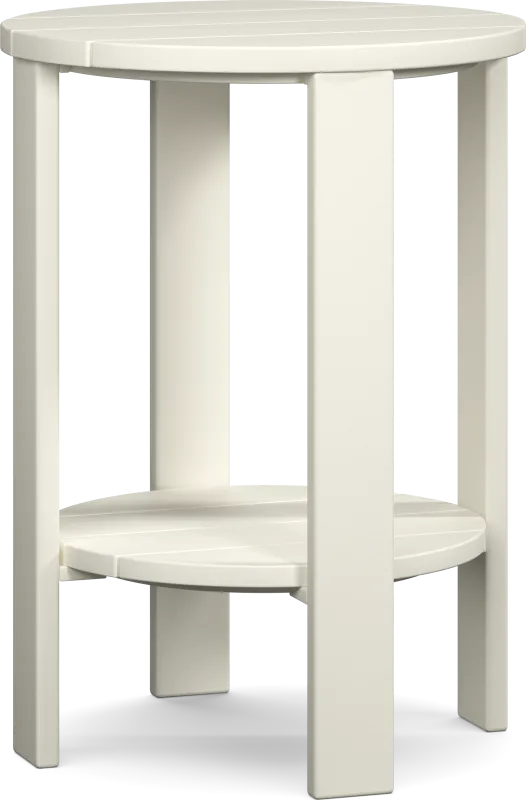 Addy White Outdoor Balcony Side Table