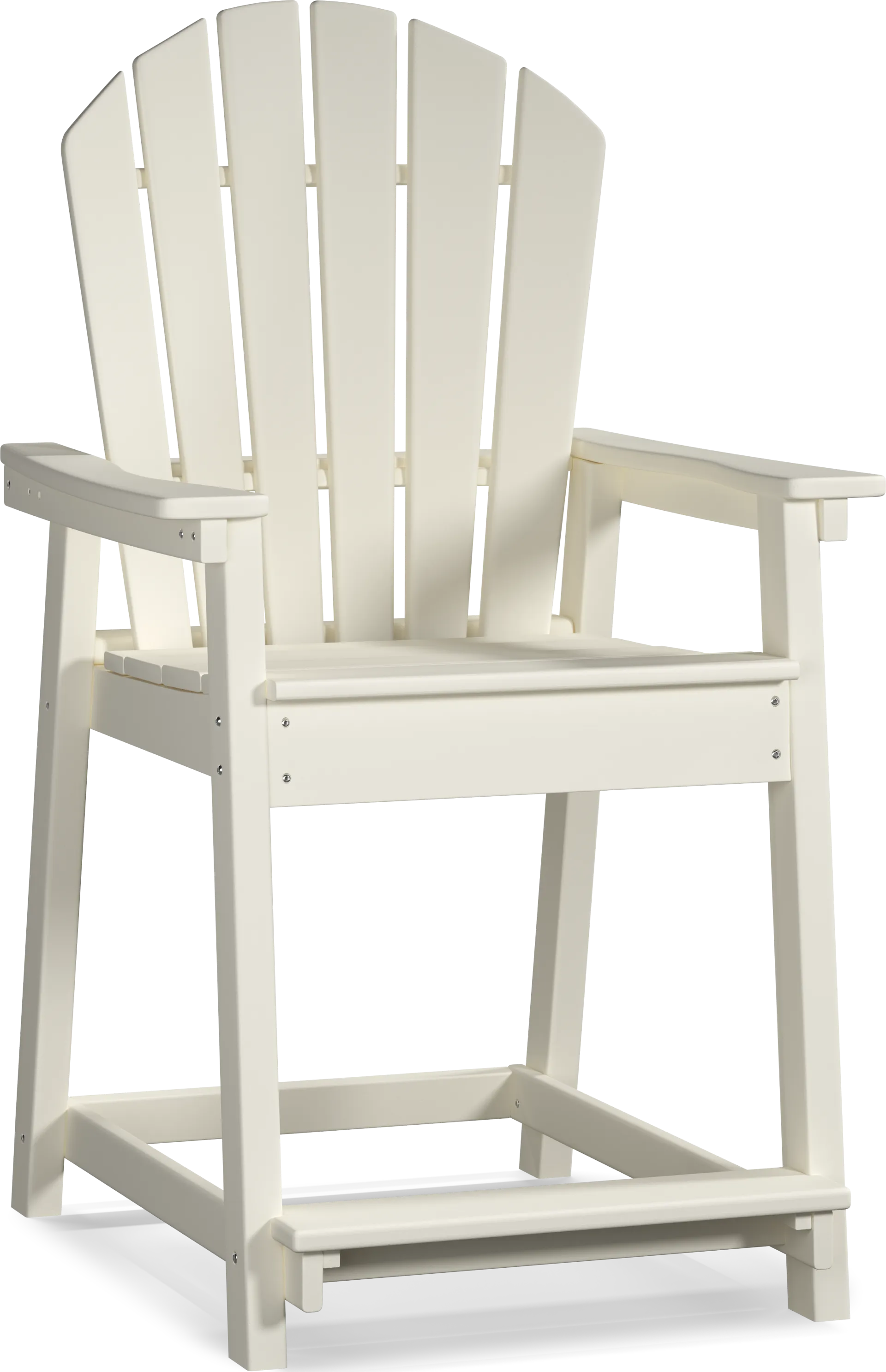 Addy White Outdoor Balcony Adirondack Stool - Image 1