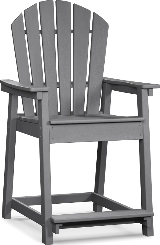 Addy Gray Outdoor Balcony Adirondack Stool