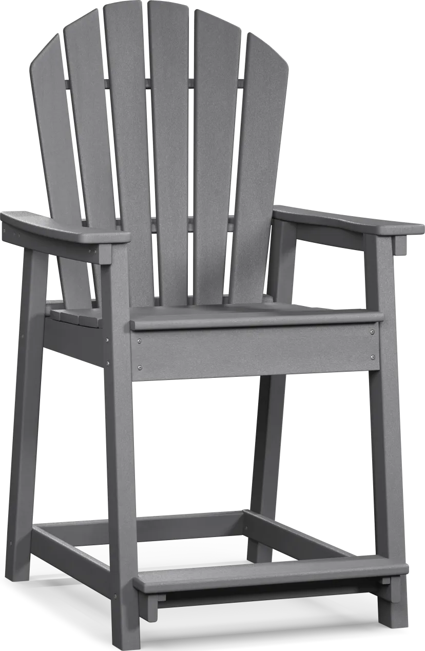 Addy Gray Outdoor Balcony Adirondack Stool