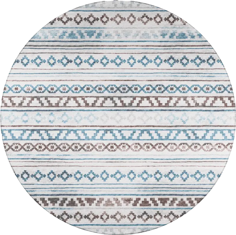 Gisela Light Taupe 8' Round Indoor/Outdoor Rug