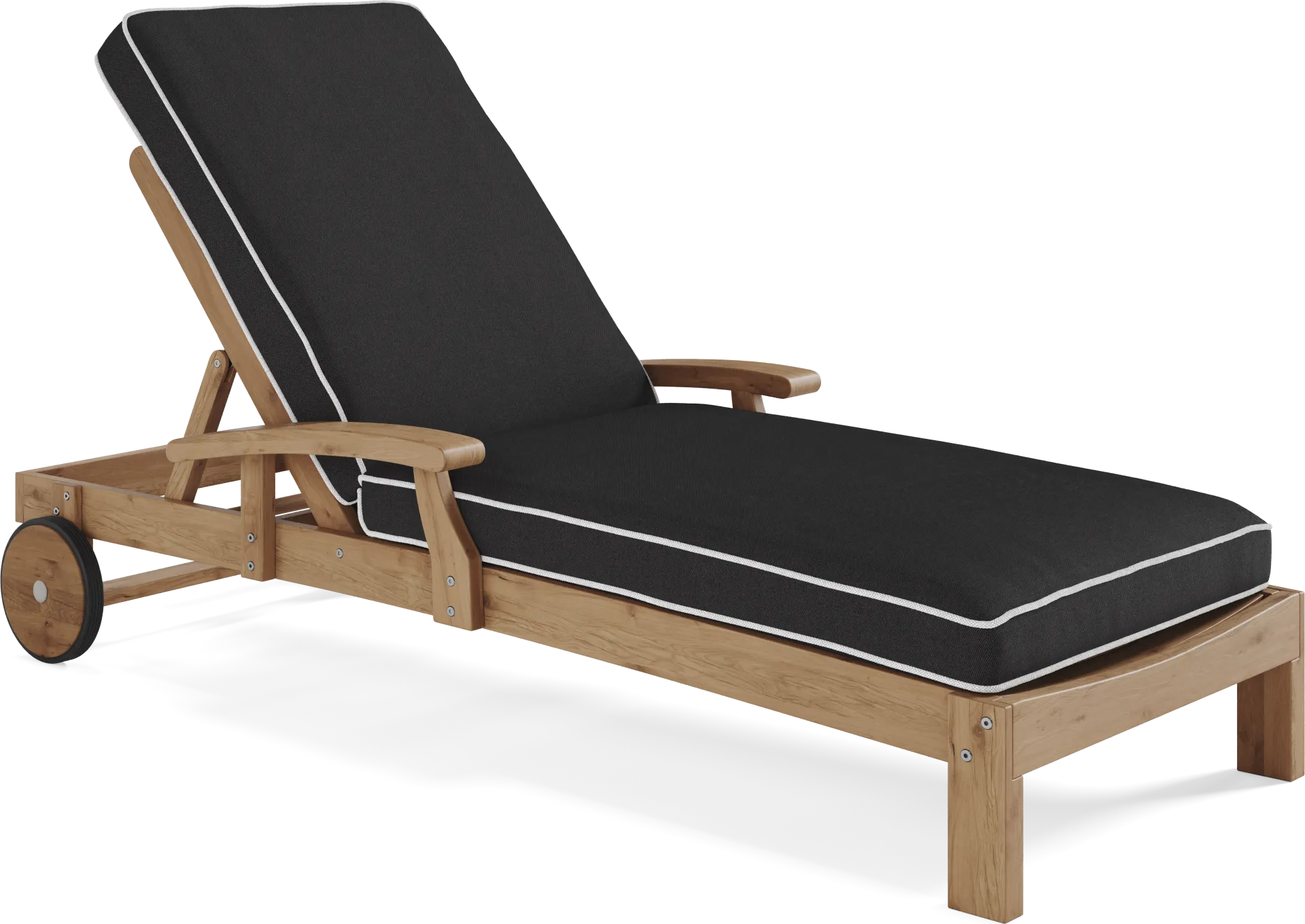 Pleasant Bay Teak Outdoor Chaise with Charcoal Cushions - Image 1