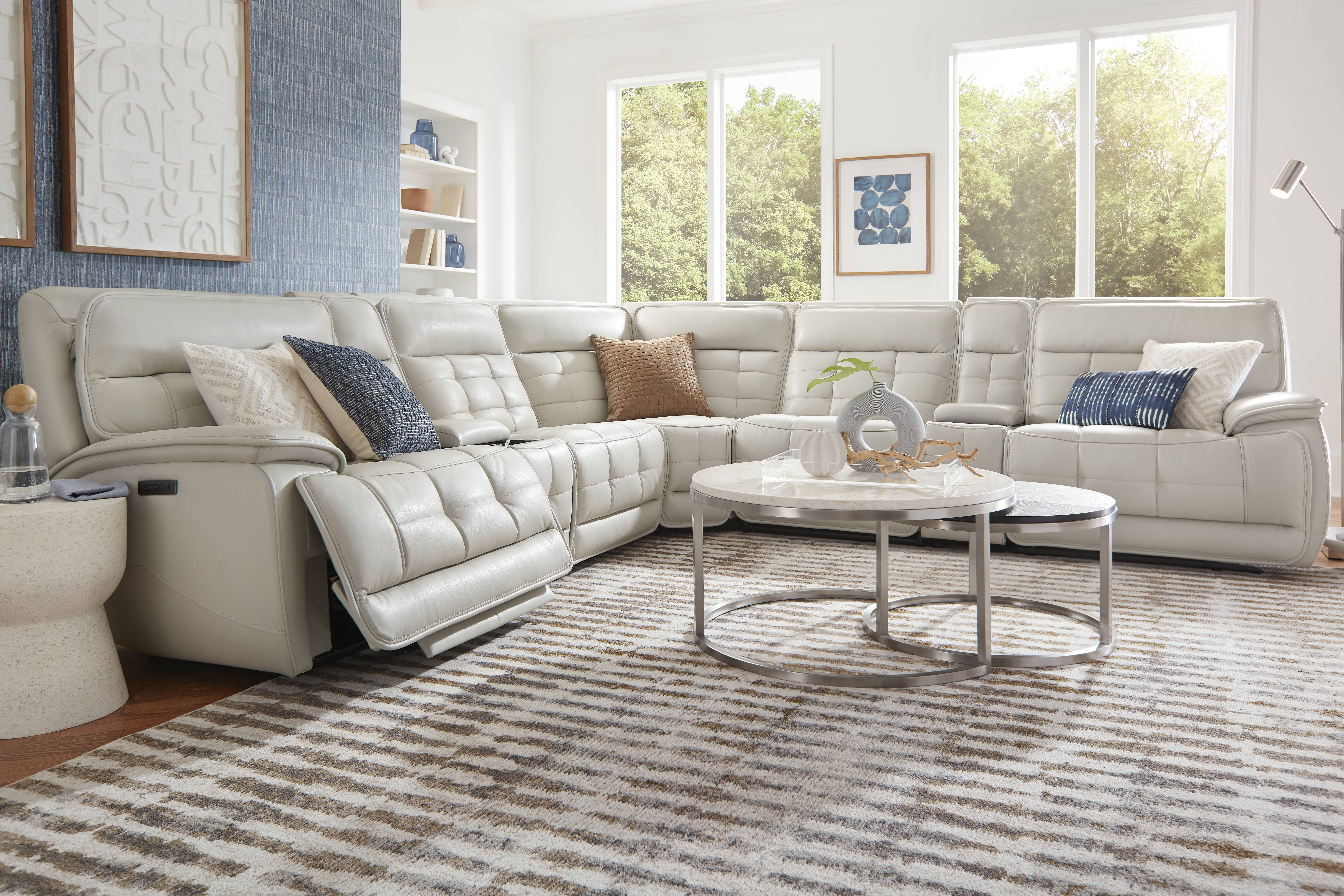 Pacific Heights Light Gray 7 Pc Dual Power Reclining Sectional - Thumbnail - Image 2